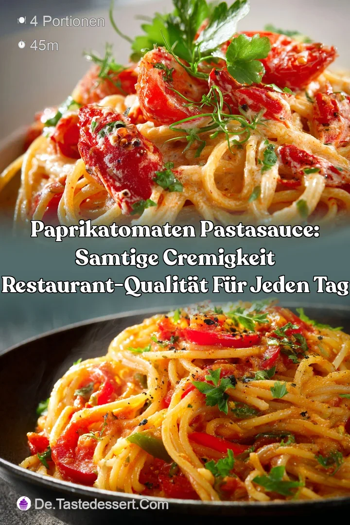 PaprikaTomaten Pastasauce: Samtige Cremigkeit Restaurant-Qualit&auml;t f&uuml;r jeden Tag