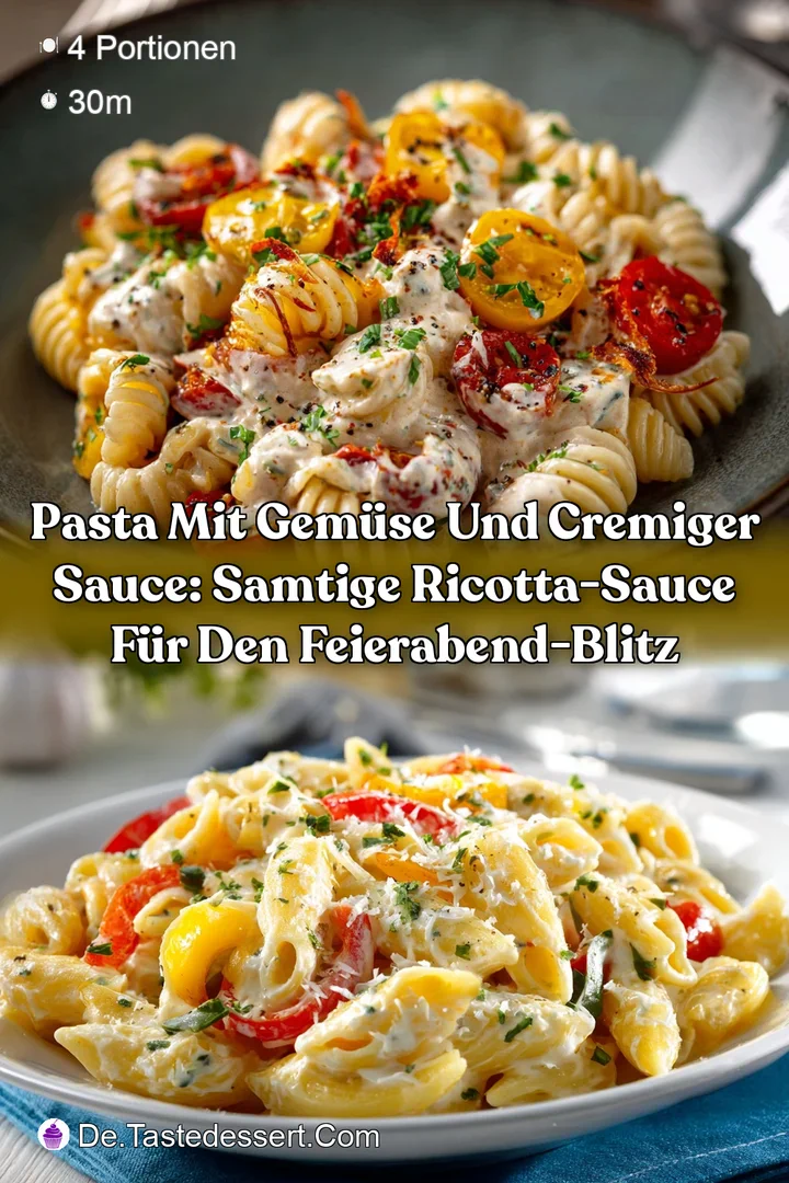 Pasta mit Gem&uuml;se und cremiger Sauce: Samtige Ricotta-Sauce f&uuml;r den Feierabend-Blitz