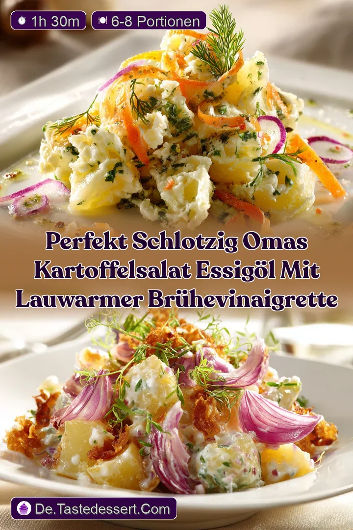 Perfekt schlotzig Omas Kartoffelsalat Essig&Ouml;l mit lauwarmer Br&uuml;heVinaigrette