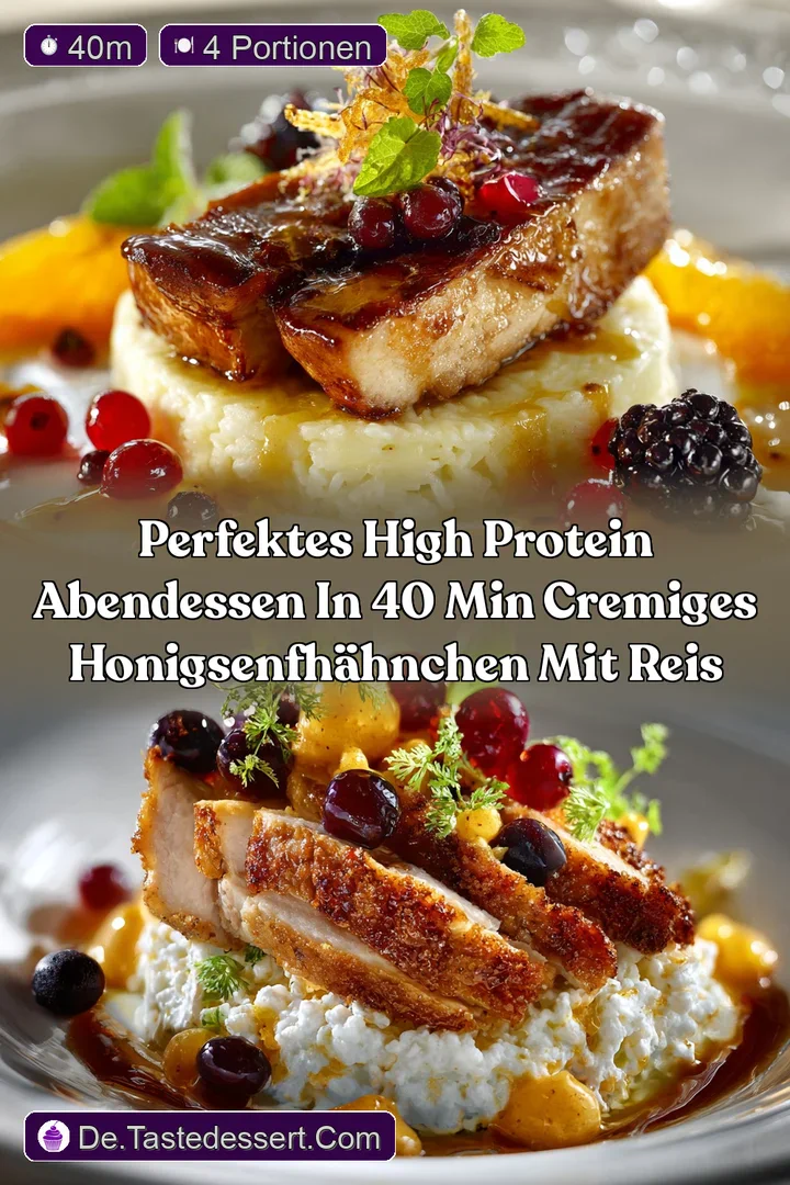 Perfektes High Protein Abendessen in 40 Min Cremiges HonigSenfH&auml;hnchen mit Reis