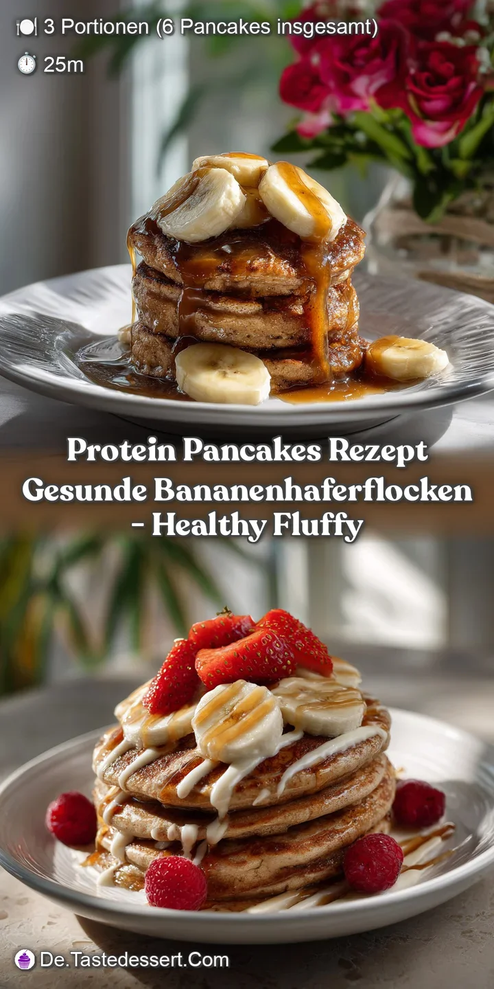 Protein Pancakes Rezept Gesunde BananenHaferflocken - Healthy Fluffy