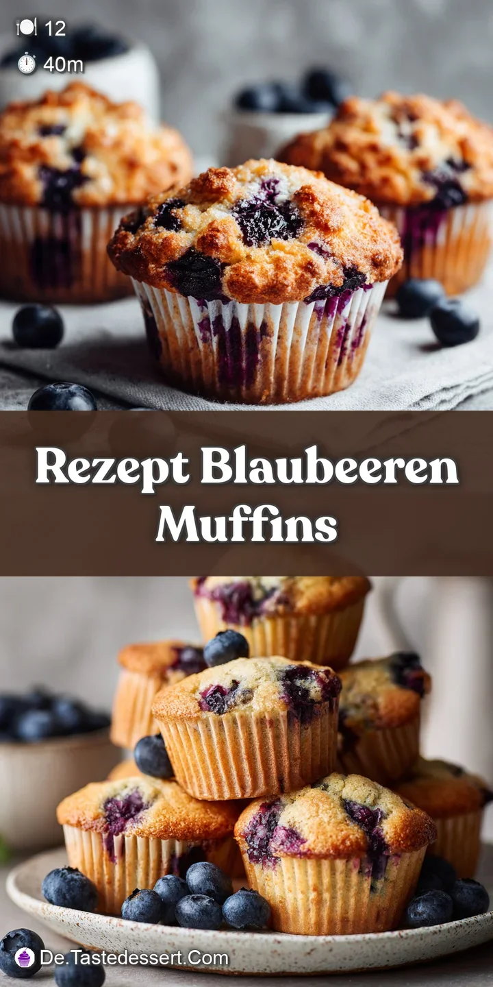 Close up showing the moist crumb and plump, juicy blueberries bursting from a golden-brown muffin.