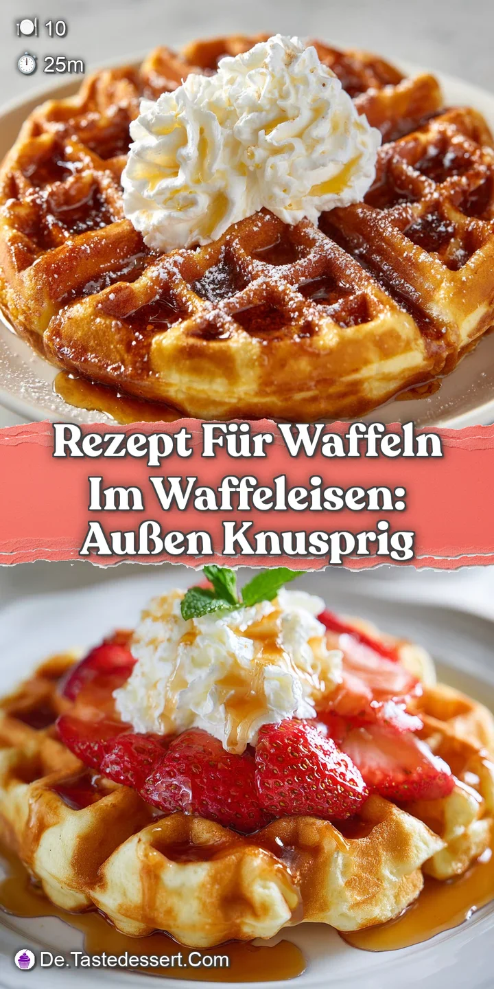 Close-up of a warm, golden waffle, its textured surface glistening. Powdered sugar adds a touch of sweetness, hinting at i...