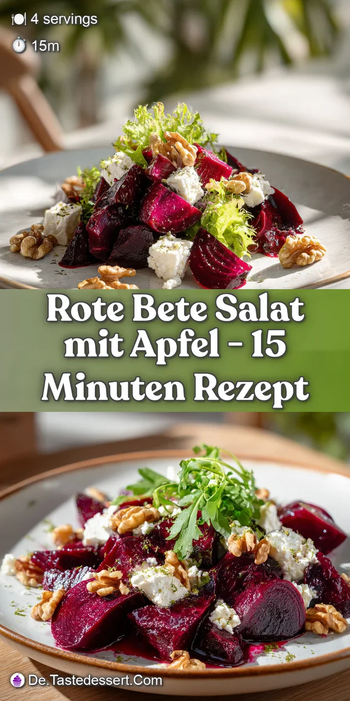 Close-up reveals the earthy tones of beets, the juicy texture of apple, and the creamy crumbles of cheese in this vibrant ...