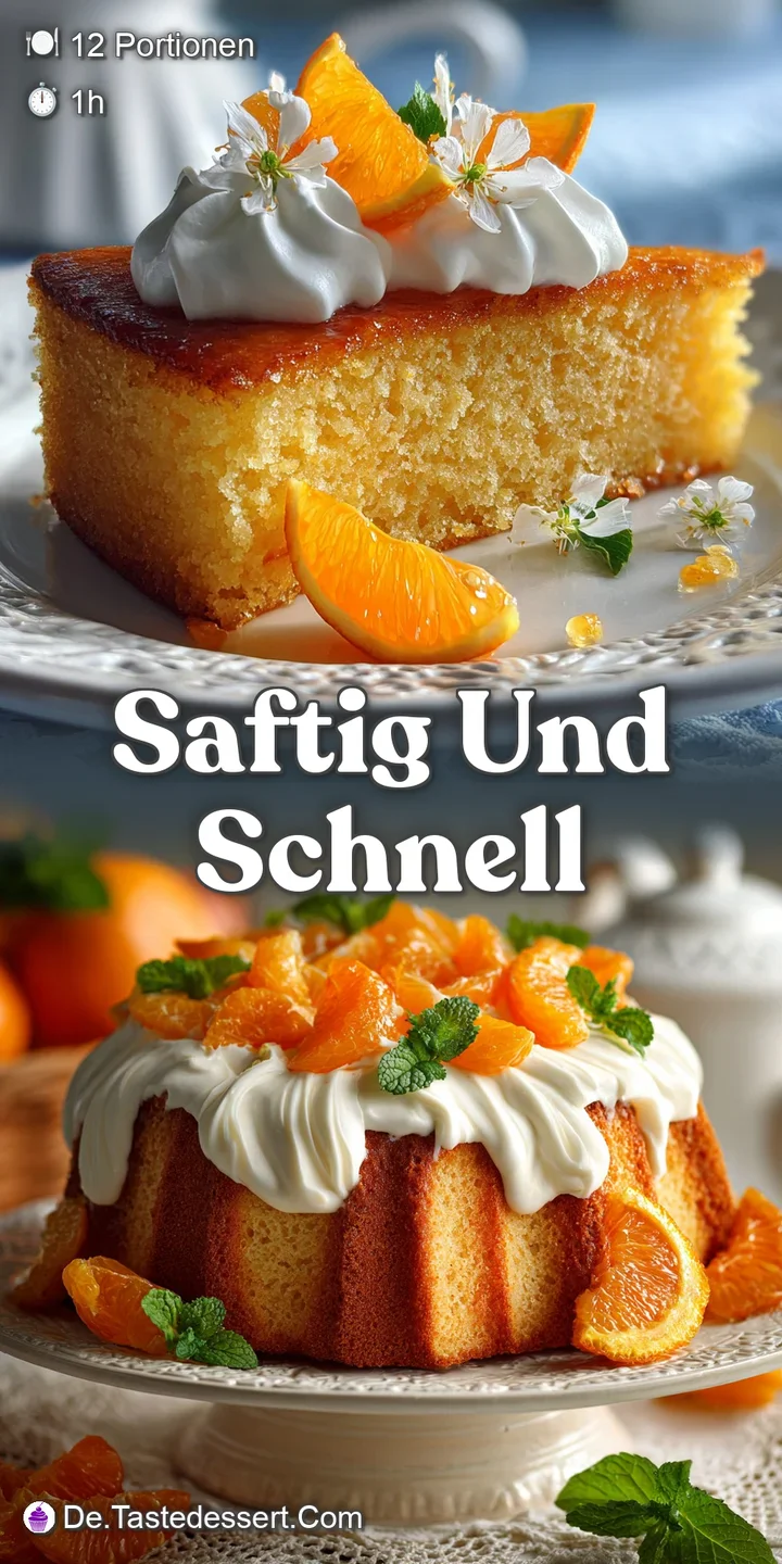 Close-up of a luscious orange cake slice, the creamy texture of the topping and soft crumb are visible. A delectable, citr...