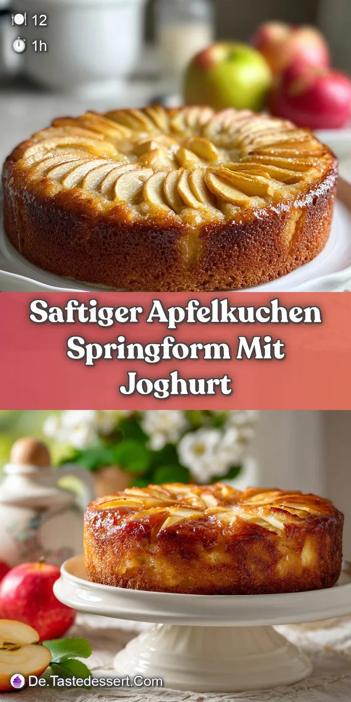 Close-up of apple cake revealing the tender, caramelized apples nestled in a moist, buttery crumb. Hints of cinnamon spice...