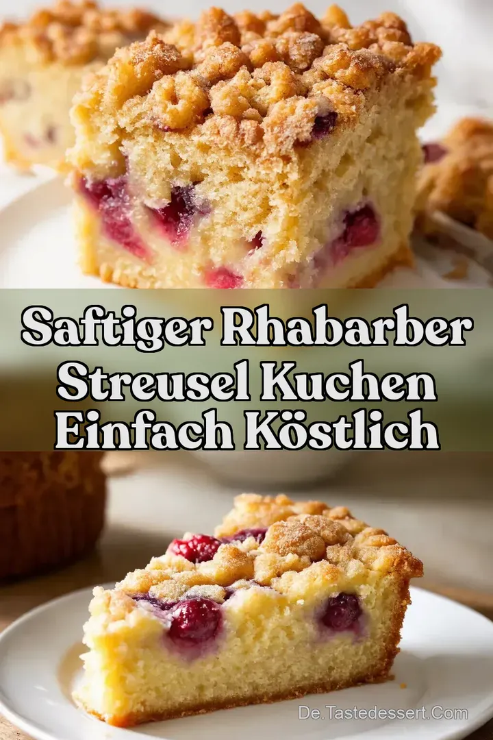 Saftiger Rhabarber Streusel Kuchen Einfach K&ouml;stlich
