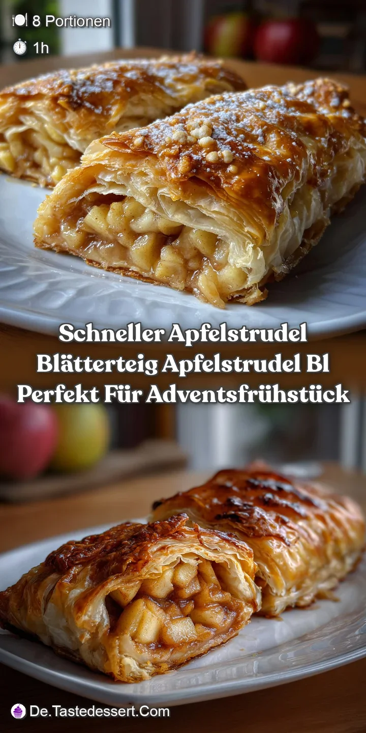 Schneller Apfelstrudel Bl&auml;tterteig Apfelstrudel Bl Perfekt f&uuml;r Adventsfr&uuml;hst&uuml;ck
