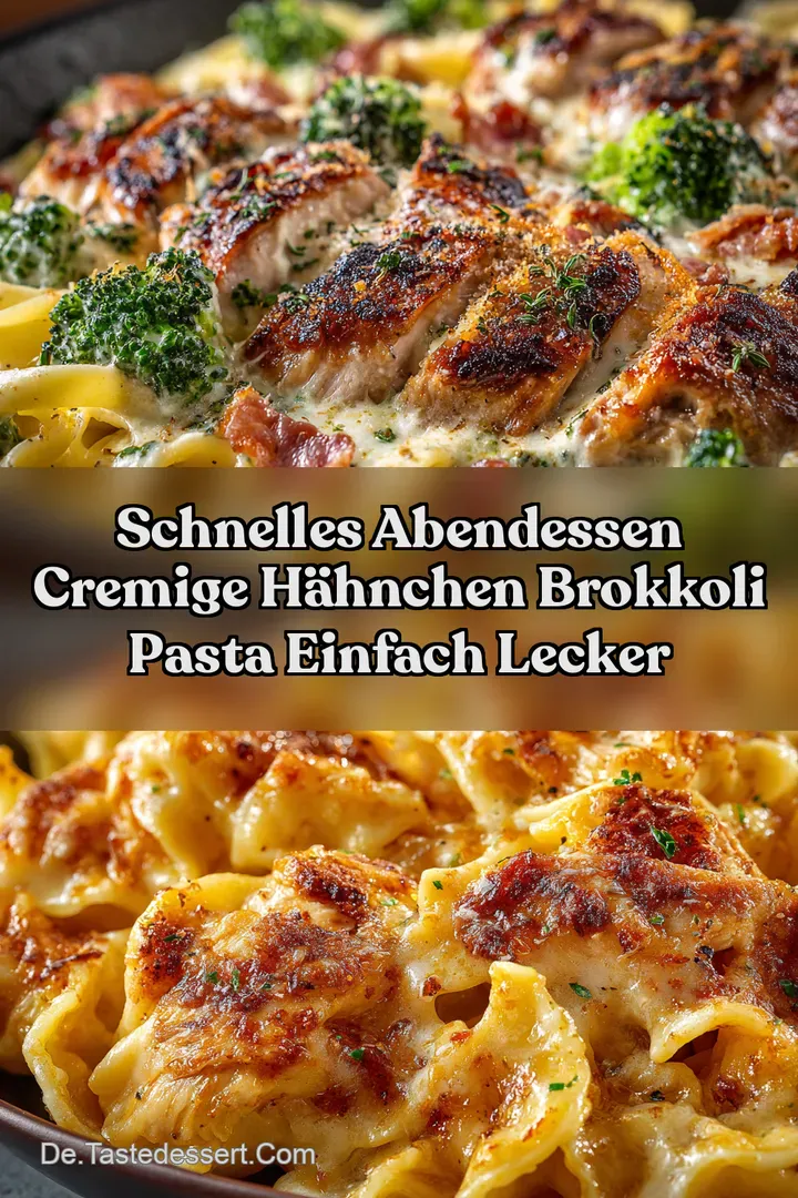 Schnelles Abendessen Cremige H&auml;hnchen Brokkoli Pasta Einfach Lecker