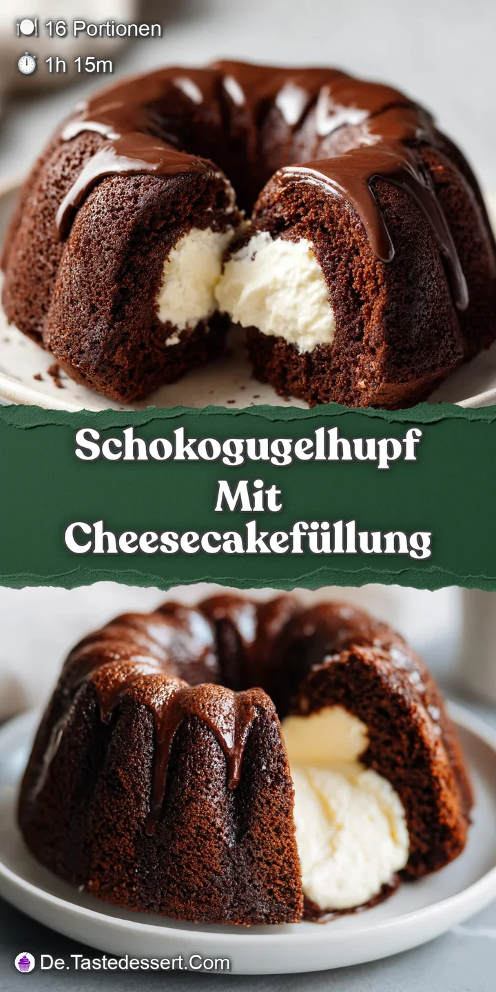 Close-up of moist, decadent chocolate and cheesecake Bundt cake showing the beautiful marbled pattern and fudgy texture.