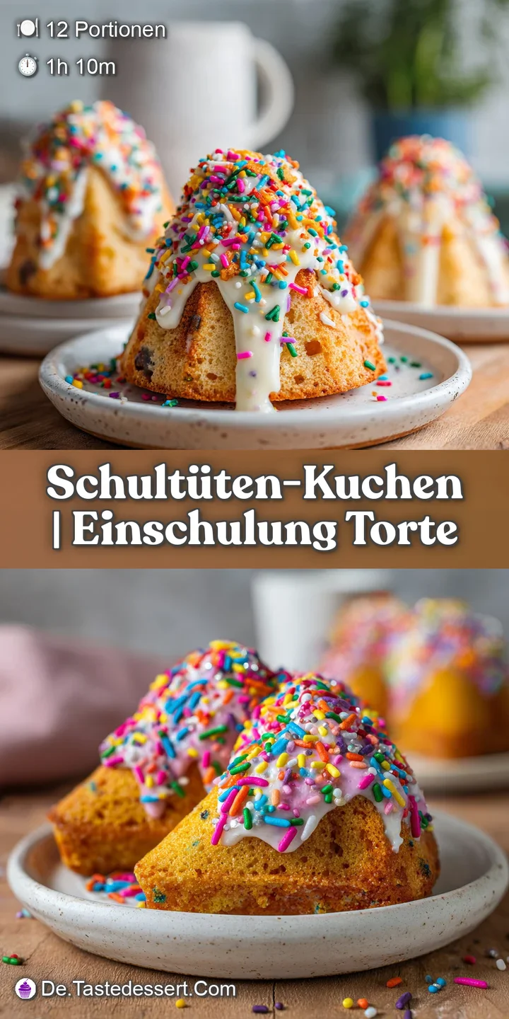 Detailansicht von cremiger, farbiger Glasur und glitzernden Zuckerperlen auf einem luftigen, goldbraunen Biskuitteig.