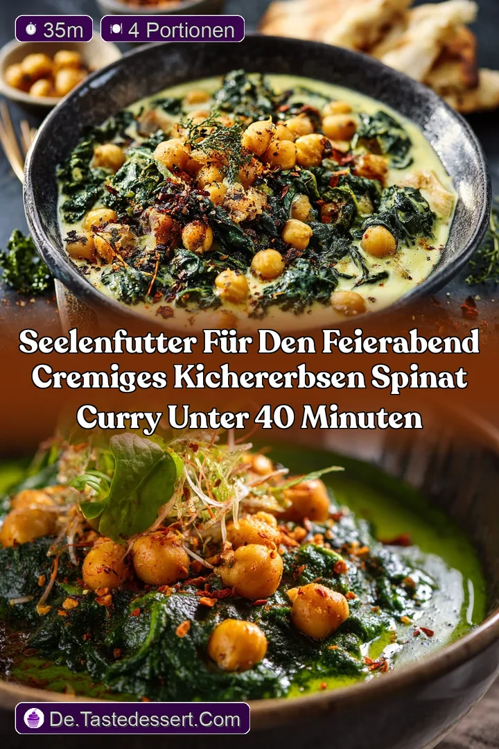 Seelenfutter f&uuml;r den Feierabend Cremiges Kichererbsen Spinat Curry unter 40 Minuten
