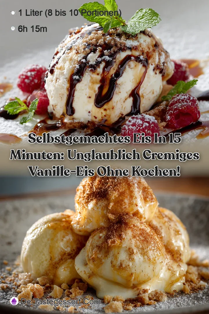 Selbstgemachtes Eis in 15 Minuten: Unglaublich cremiges Vanille-Eis ohne Kochen!
