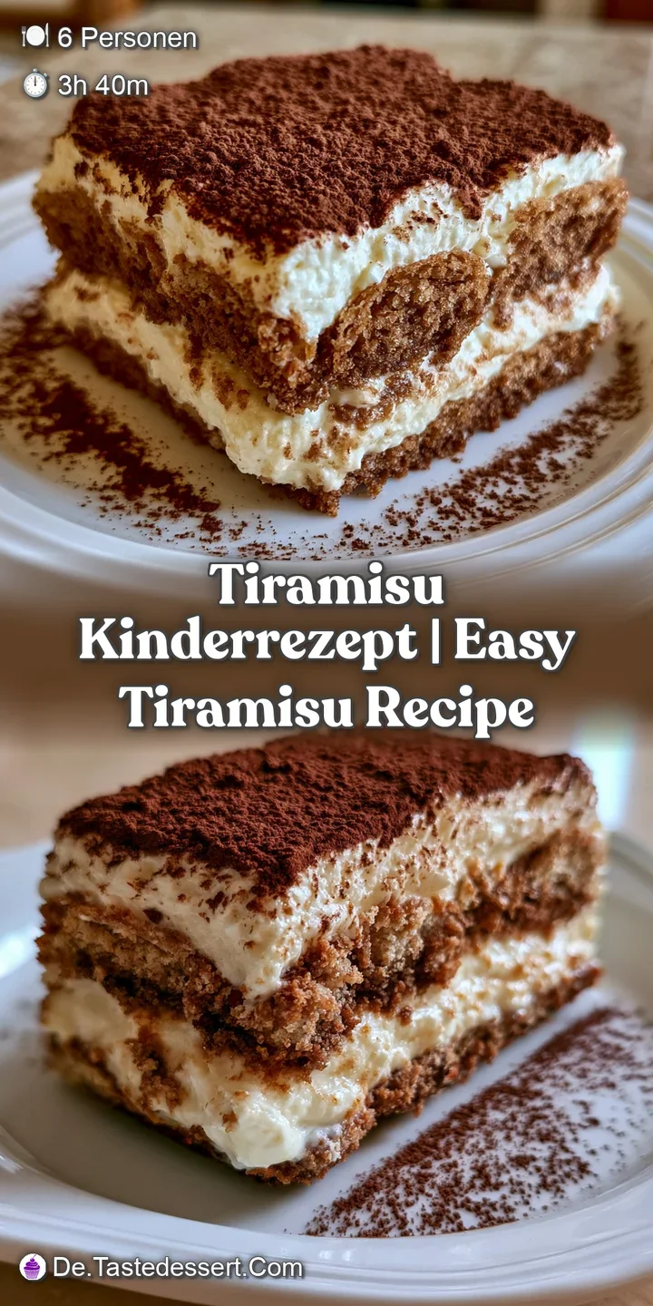 Nahaufnahme einer samtigen Creme-Schicht, best&auml;ubt mit Kakaopulver, die weich und luftig an der Gabel haftet.