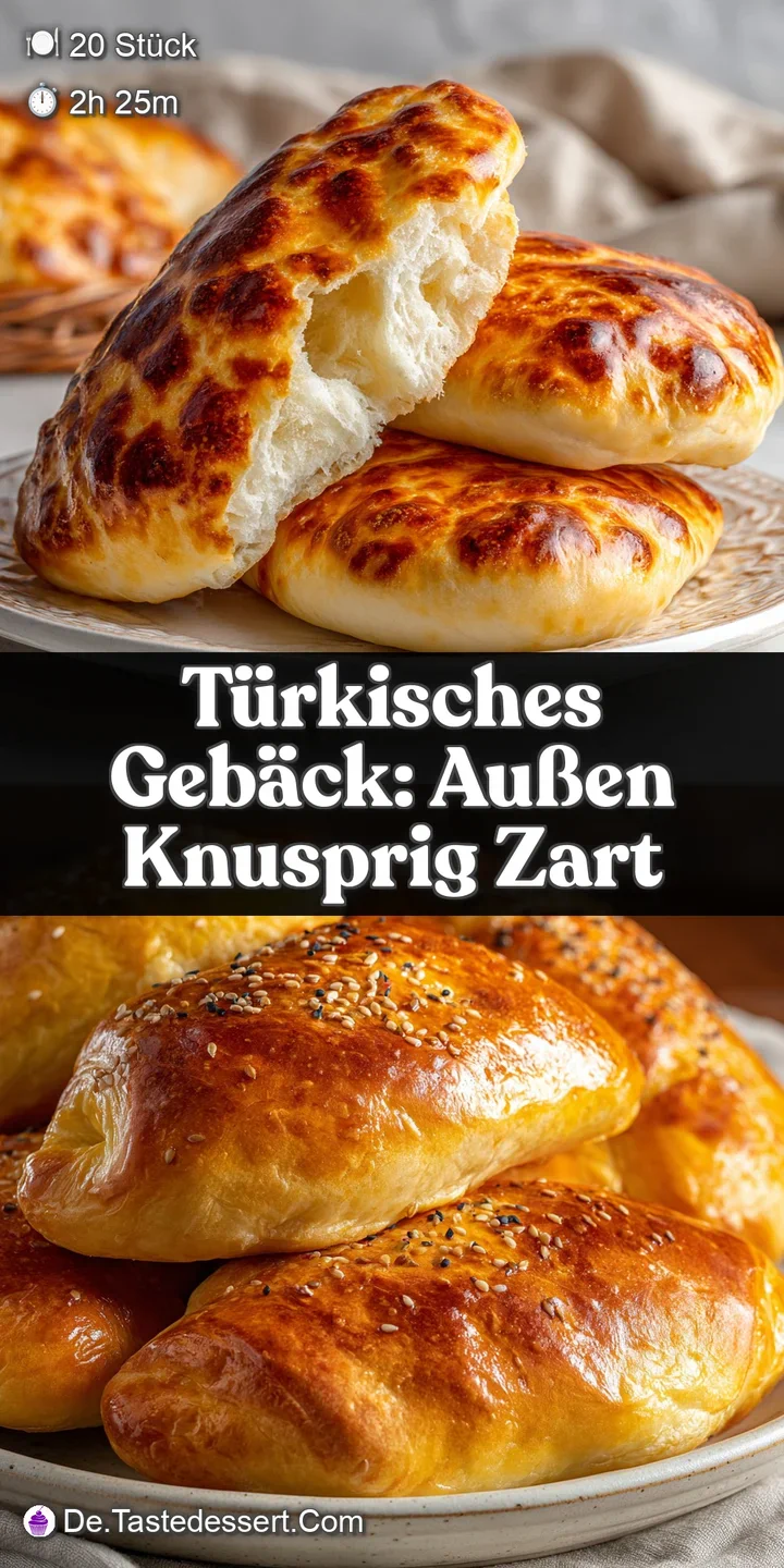 Close-up view of a golden pastry, revealing its airy, layered interior and the glistening seeds sprinkled across its surface.