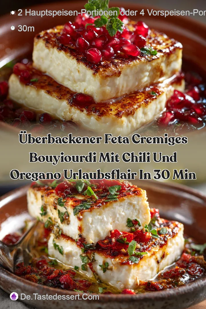&Uuml;berbackener Feta Cremiges Bouyiourdi mit Chili und Oregano Urlaubsflair in 30 Min