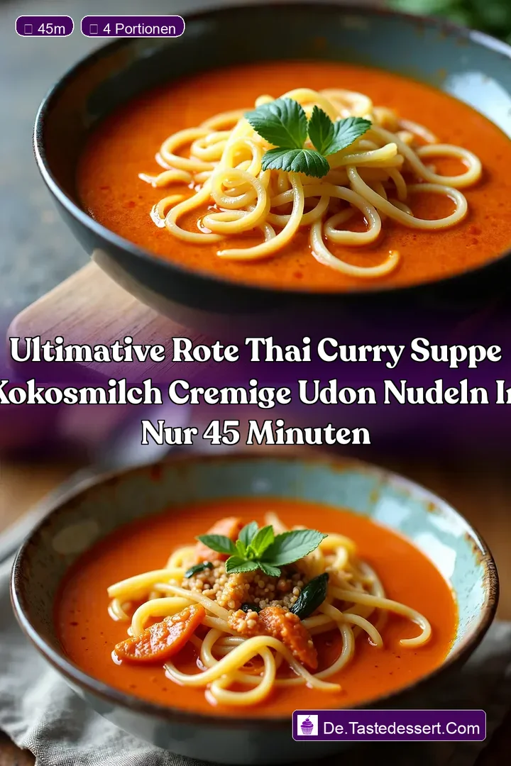 Ultimative Rote Thai Curry Suppe Kokosmilch Cremige Udon Nudeln in nur 45 Minuten