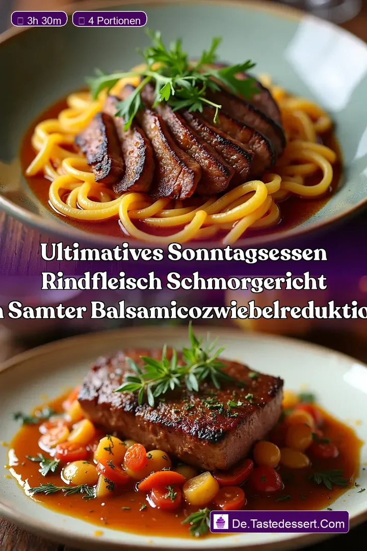 Ultimatives Sonntagsessen Rindfleisch Schmorgericht in samter BalsamicoZwiebelReduktion
