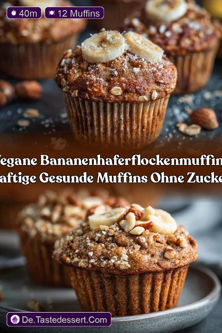 Vegane BananenHaferflockenMuffins Saftige Gesunde Muffins Ohne Zucker
