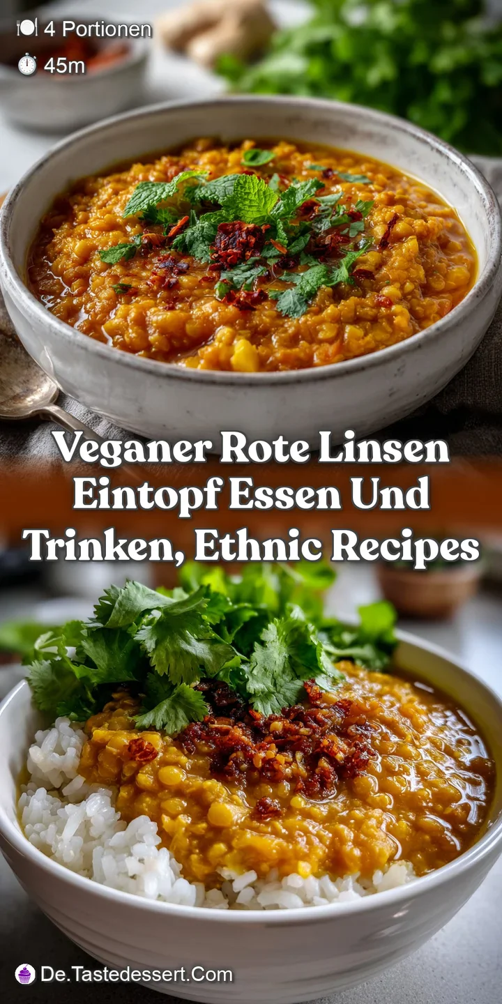Veganer Rote Linsen Eintopf Essen Und Trinken Ethnic Recipes