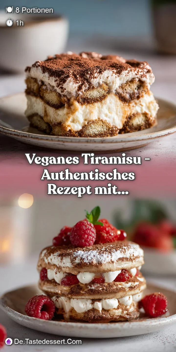 Close-up of airy vegan tiramisu layers, a creamy white swirl against dark coffee-soaked biscuits.