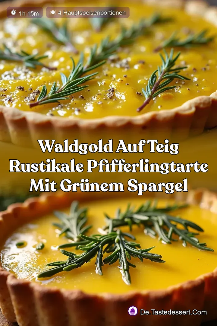 Waldgold auf Teig Rustikale PfifferlingTarte mit gr&uuml;nem Spargel