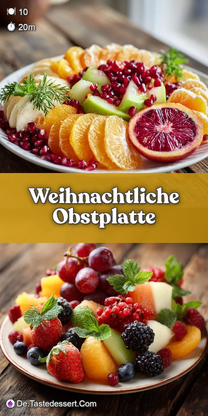 Close-up of a Christmas fruit plate. Fresh strawberries, grapes, and oranges glisten, promising juicy and refreshing flavo...