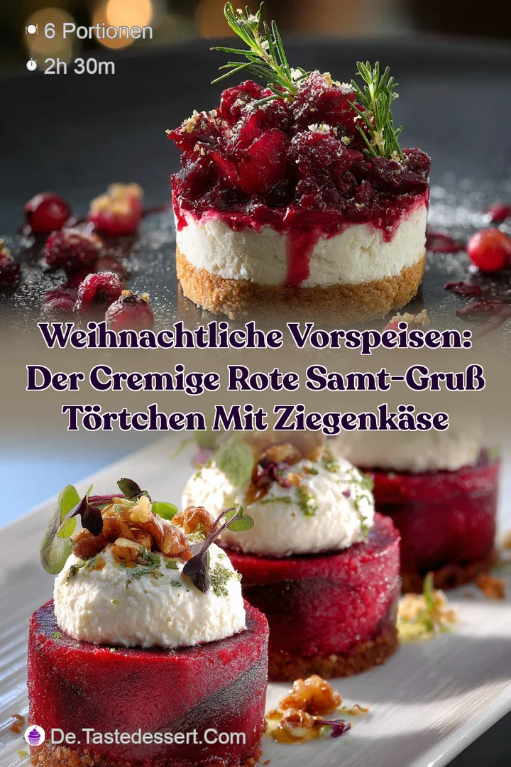 Weihnachtliche Vorspeisen: Der cremige Rote Samt-Gru&szlig; T&ouml;rtchen mit Ziegenk&auml;se