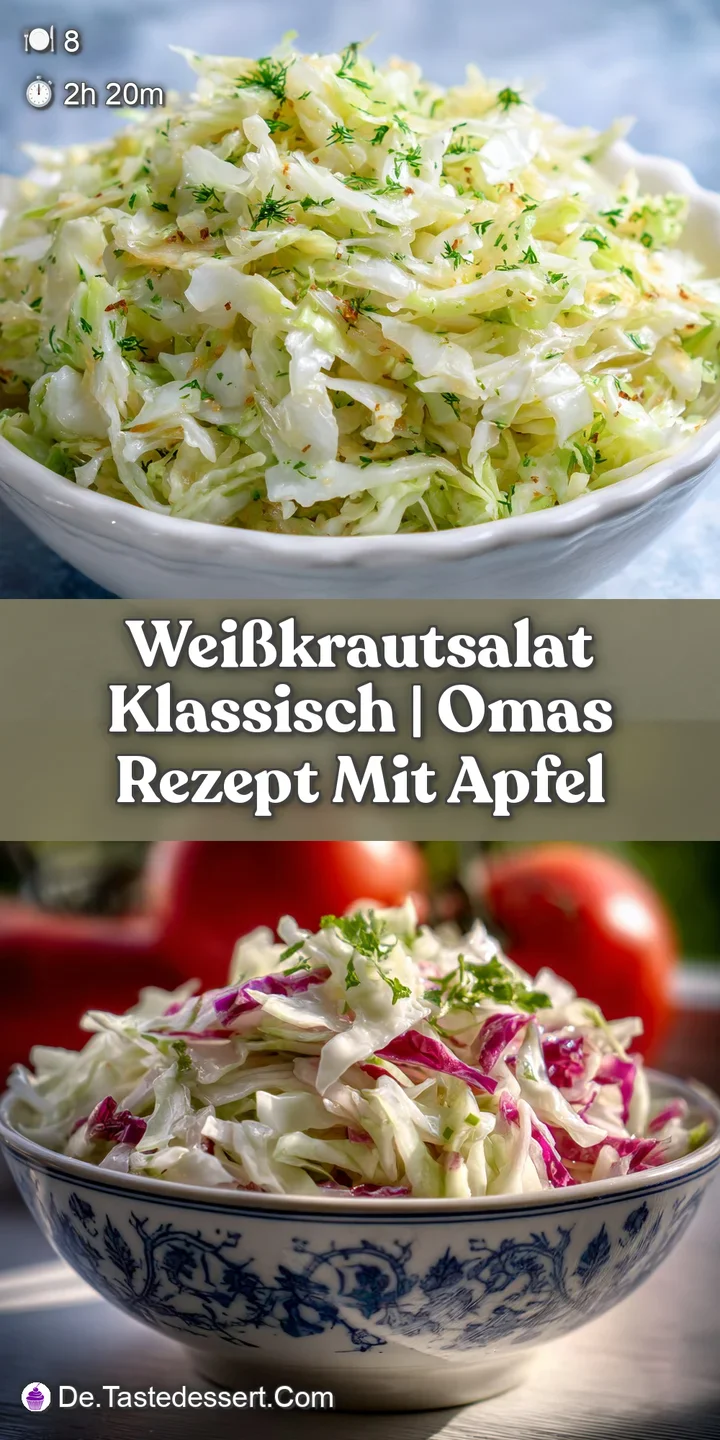 Close-up reveals the textures of the cabbage salad: finely shredded, glistening with a light dressing, and studded with br...