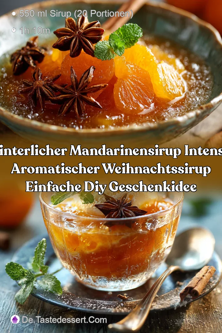 Winterlicher Mandarinensirup Intensiv aromatischer Weihnachtssirup Einfache DIY Geschenkidee