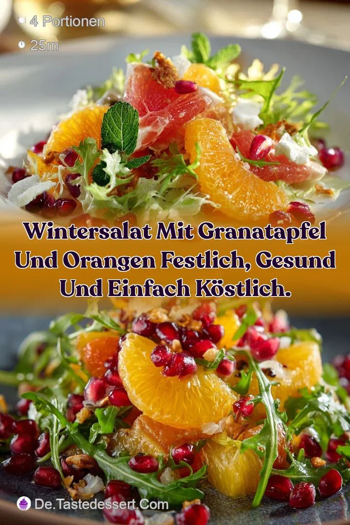 Wintersalat mit Granatapfel und Orangen Festlich gesund und einfach k&ouml;stlich.