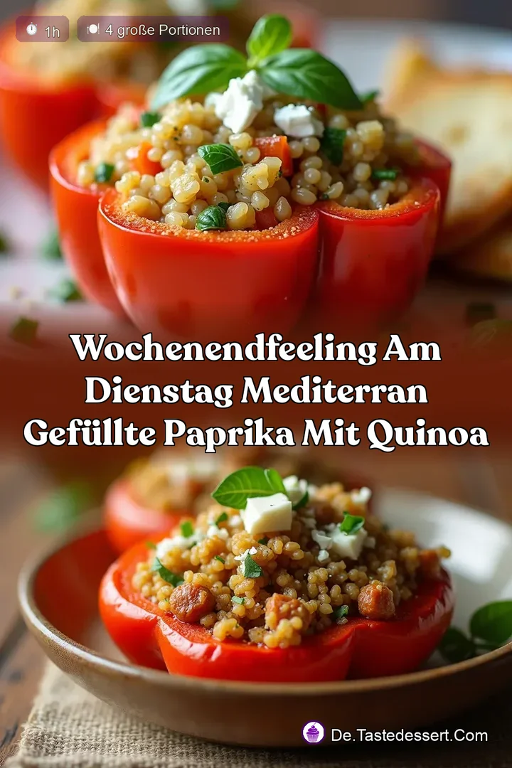 WochenendFeeling am Dienstag Mediterran gef&uuml;llte Paprika mit Quinoa
