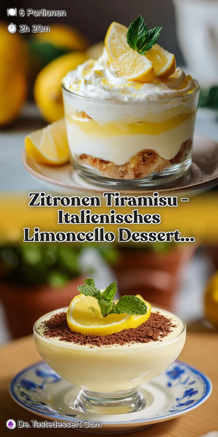 Close-up of fluffy mascarpone cream swirled with zesty lemon curd in a glass dish.