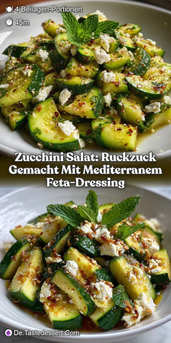 Zucchini Salat: Ruckzuck gemacht mit mediterranem Feta-Dressing