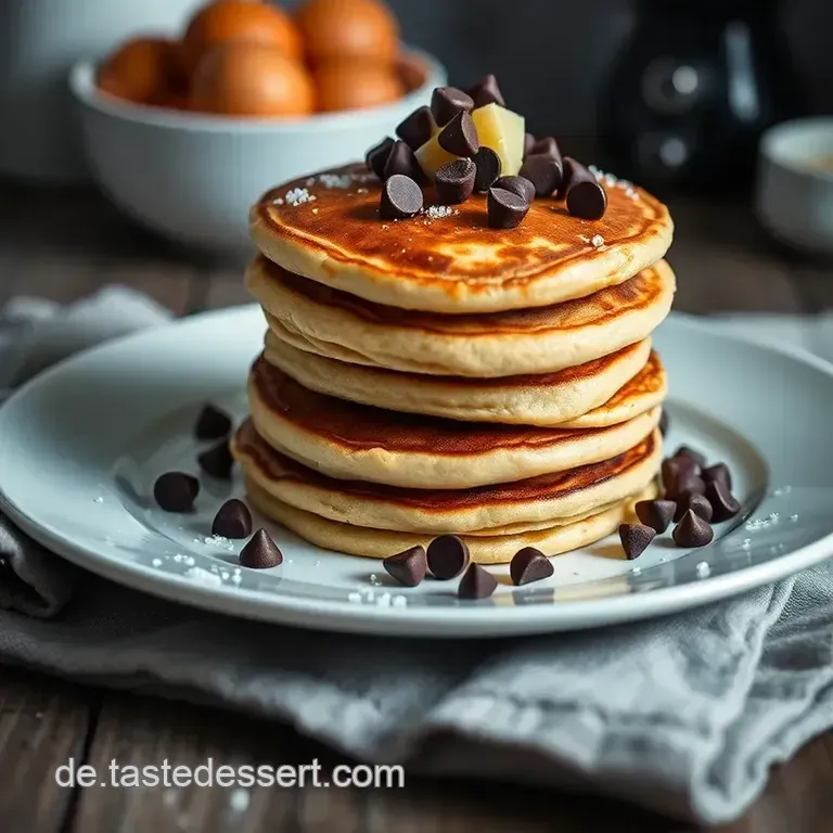 American Chocolate Chip Pancakes presentation