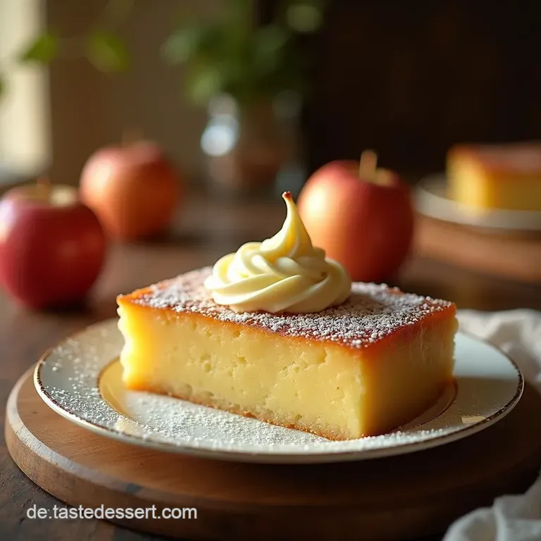 Der Omas Liebling Saftiger R&uuml;hrteigapfelkuchen Mit Eingebettetem Vanillepudding presentation