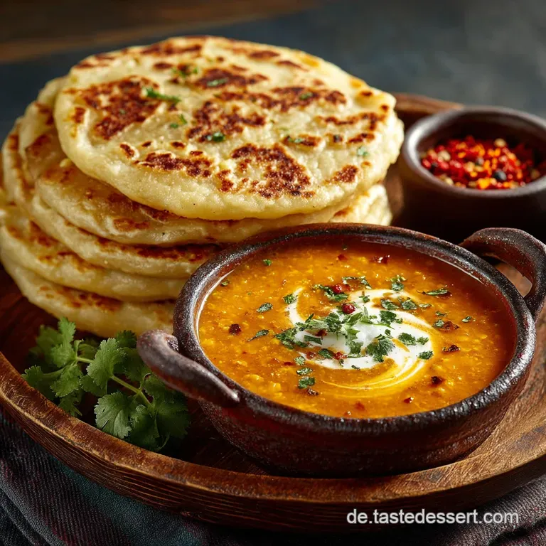 Cremiges Dal Chapati Masoor Linsen und fluffige Chapatis backen
