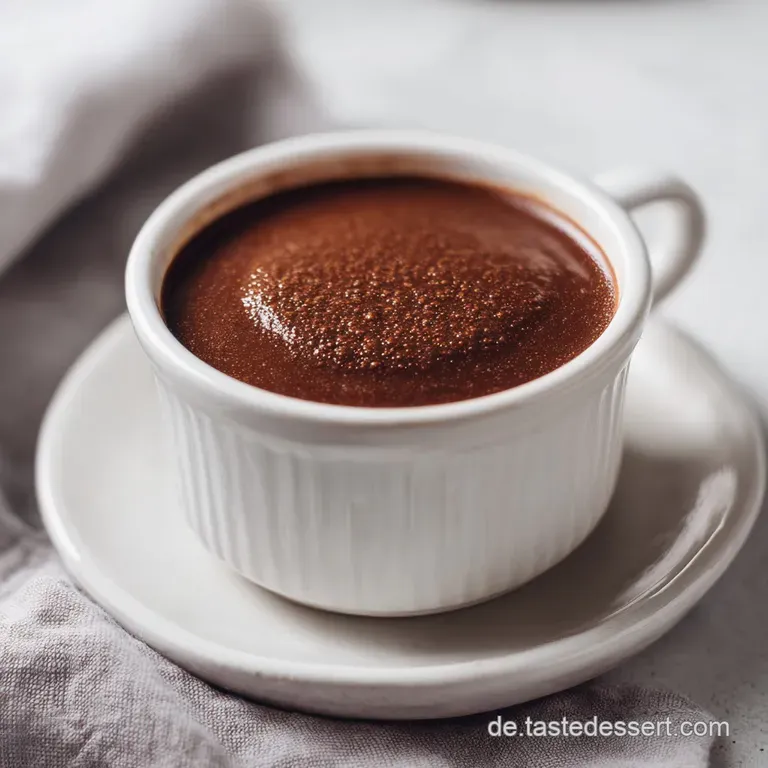 A tall glass of velvety hot chocolate, crowned with whipped cream and a dusting of cocoa powder.