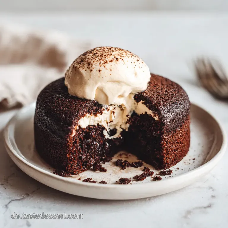 A slice of decadent chocolate torte, rich and dark, artfully plated with a swirl of cream.