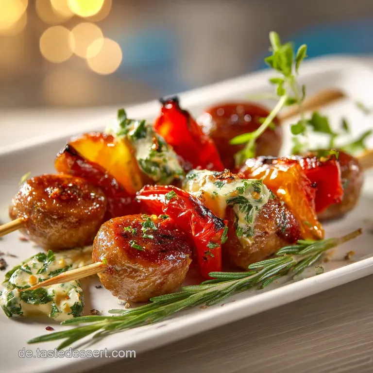 An artfully arranged platter of colorful Brotzeit skewers, showcasing a vibrant assortment of cheese and cold cuts.