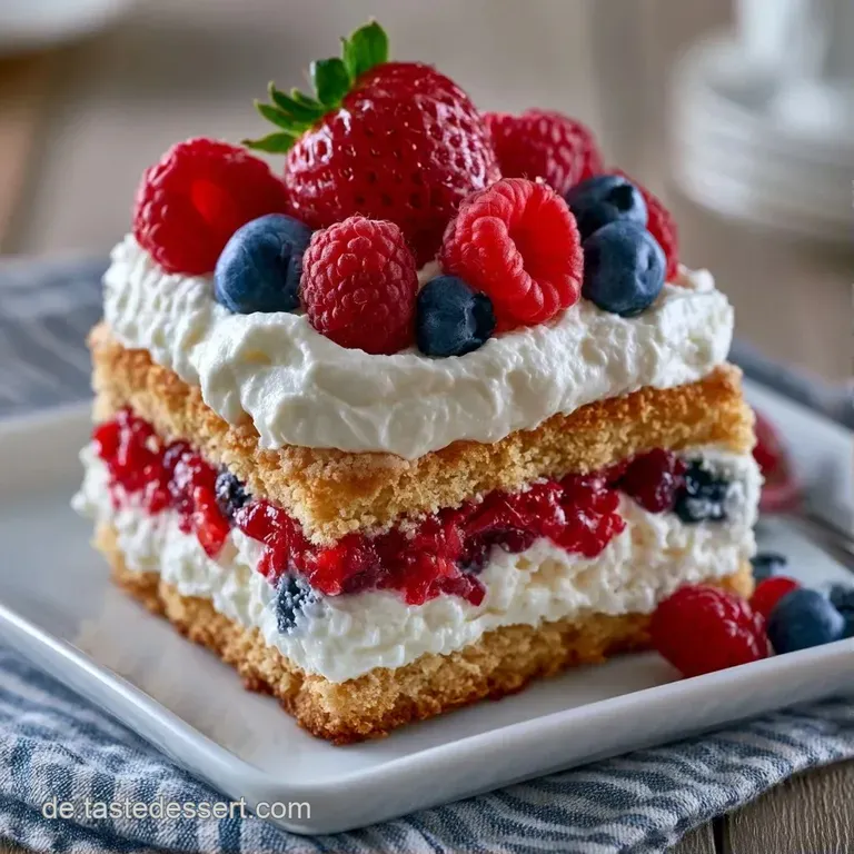 Drei gl&auml;serne Dessertschalen mit seidiger Creme und gl&auml;nzender Beerenso&szlig;e auf einem schlichten wei&szlig;en Porzellanteller.