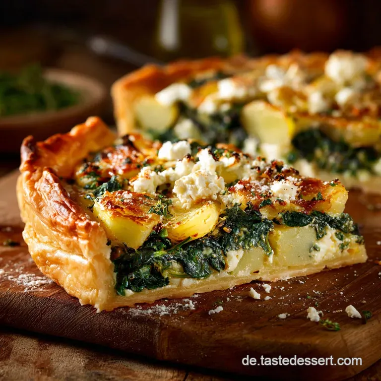 Bl&auml;tterteig mit Spinat Kartoffeln und Feta Die Griechische Seele im knusprigen Mantel