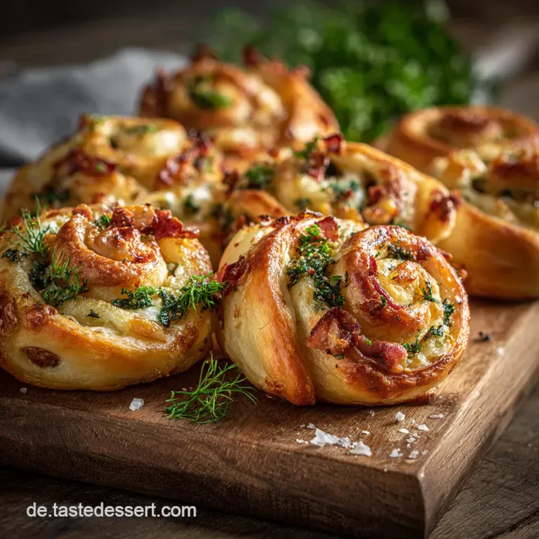 Bl&auml;tterteigbr&ouml;tchenfingerfood: Der Feierabend-Snack Mit Schinken Und K&auml;se presentation