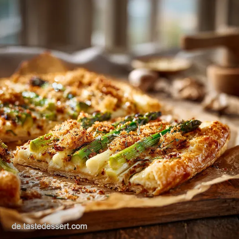 Bl&auml;tterteigPizza mit Spargel: Fr&uuml;hlingsgenuss