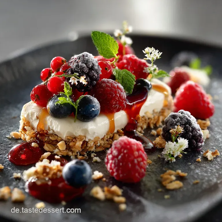 Blitzbeerentraum Geschichtetes Sommerdessert Mit Luftigem Vanillequark Und Knuspercrunch presentation