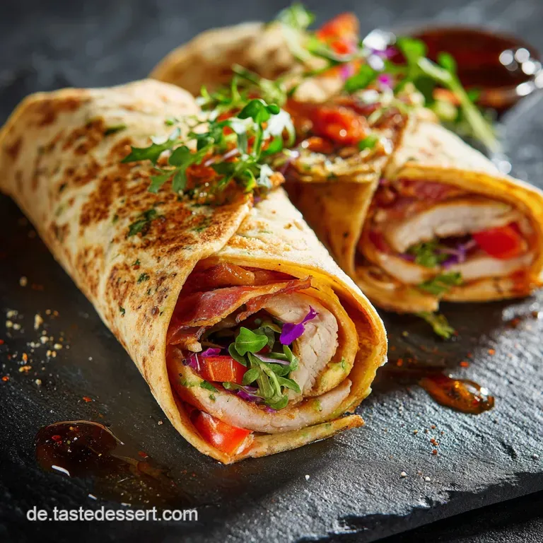 Der Perfekte Feierabendwrap Blitzfladen Mit H&auml;hnchenkr&auml;uterf&uuml;llung presentation