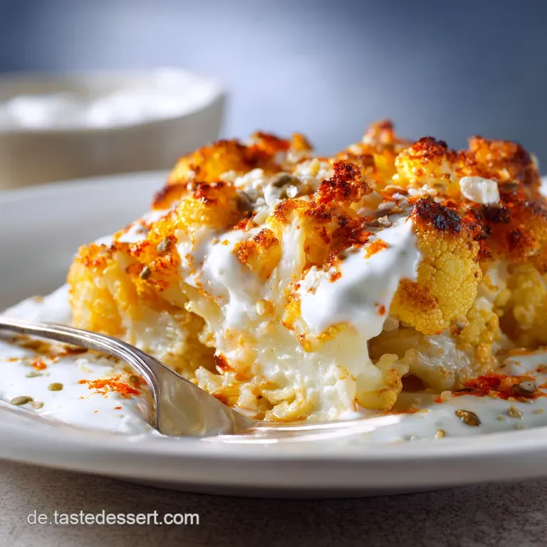 Blumenkohl 1001 Nacht Feurig ger&ouml;stet mit Harissa und k&uuml;hlem ZitronenJoghurt