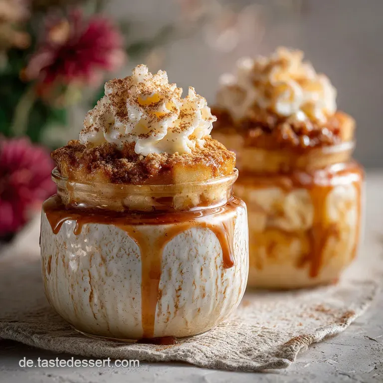 Schnell und einfach zubereitetes Bratapfel-Dessert im Glas