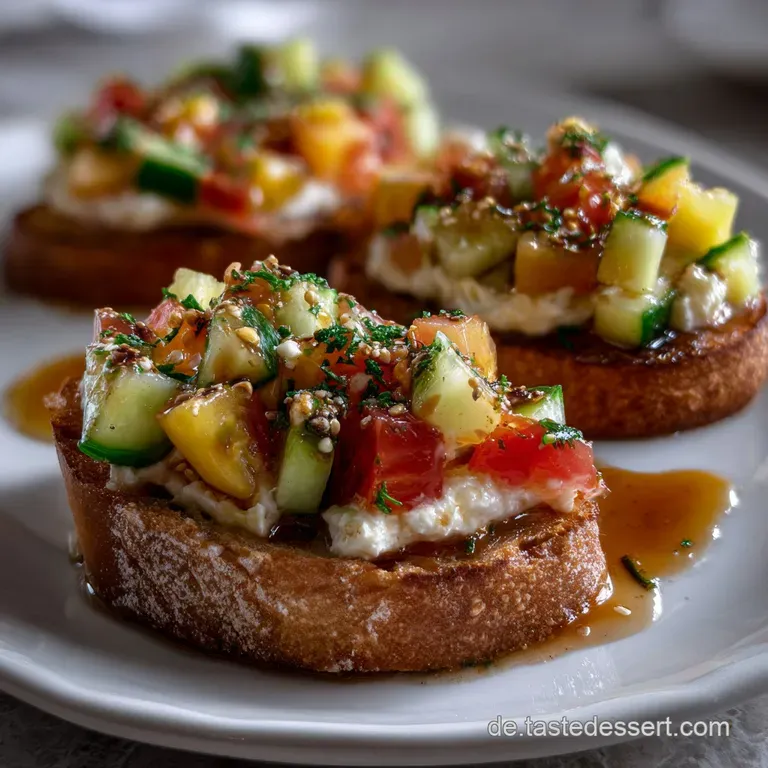 Bruschetta Mit Tomaten Gurke Und Zwiebel: Knackig & Frisch presentation