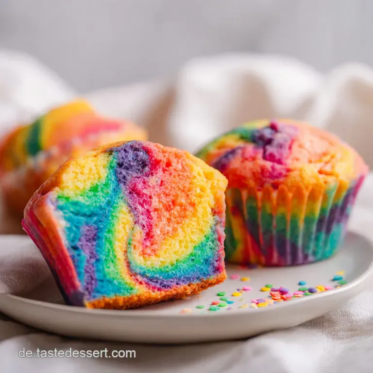 Regenbogen-Muffins zur Einschulung: Saftig